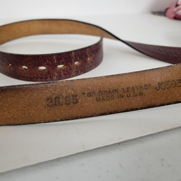 Vintage Railroad Steam Engine Train figural scenic pewter belt with metal buckle - Picture 7 of 10